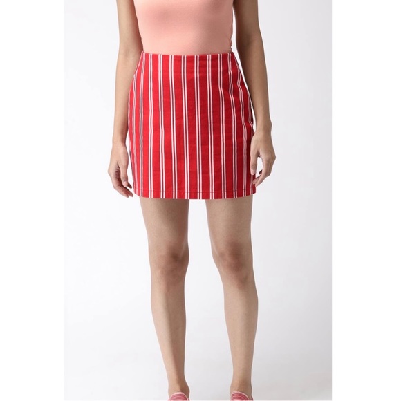 Forever 21 Skirts F2 Red And White Striped Skirt Poshmark